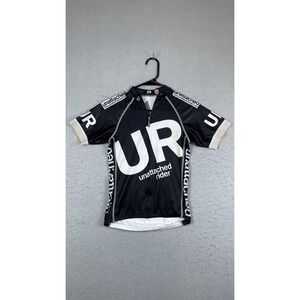 Vie 13 Unattached Rider Cycling Jersey Womens Small Black White Short Sleeve Zip
